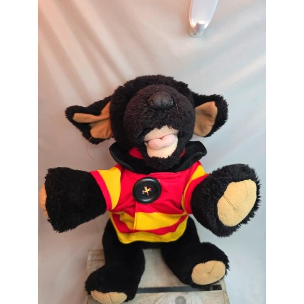 Build A Bear Black Labrador Dog Plush Firefighter Jacket Costume Stuffed Animal